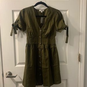 Olive green short dress